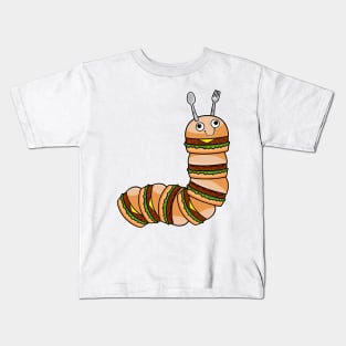 Caterpillar as Cheeseburger with Beef & Salad Kids T-Shirt